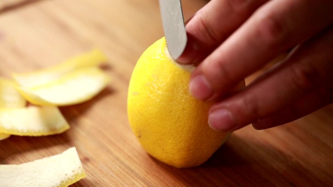 【镜头合集】切柠檬削柠檬皮维生素C水果2