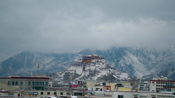 布达拉宫雪景延时