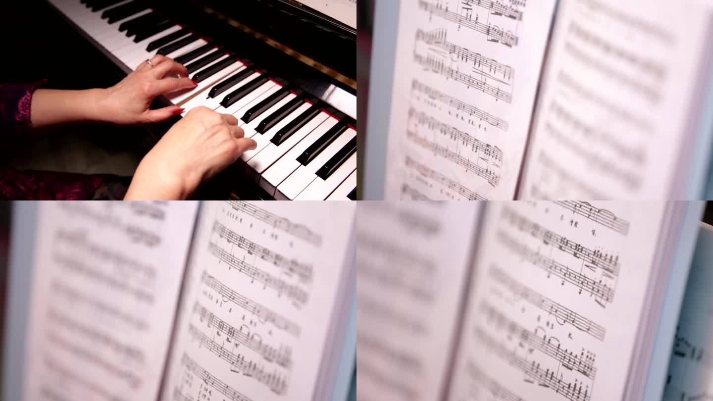 【镜头合集】钢琴老师弹琴钢琴键乐谱3