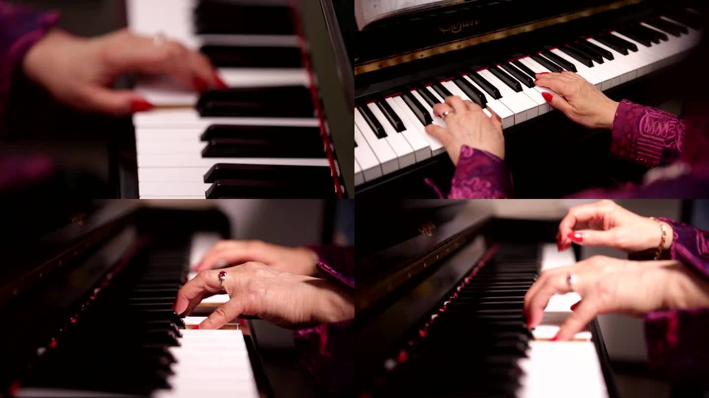 【镜头合集】钢琴老师弹琴钢琴键乐谱2