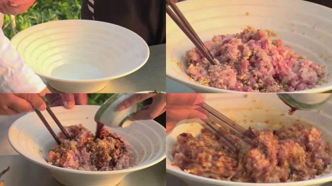 【镜头合集】人参肉馅猪肉馅料做饭做菜2