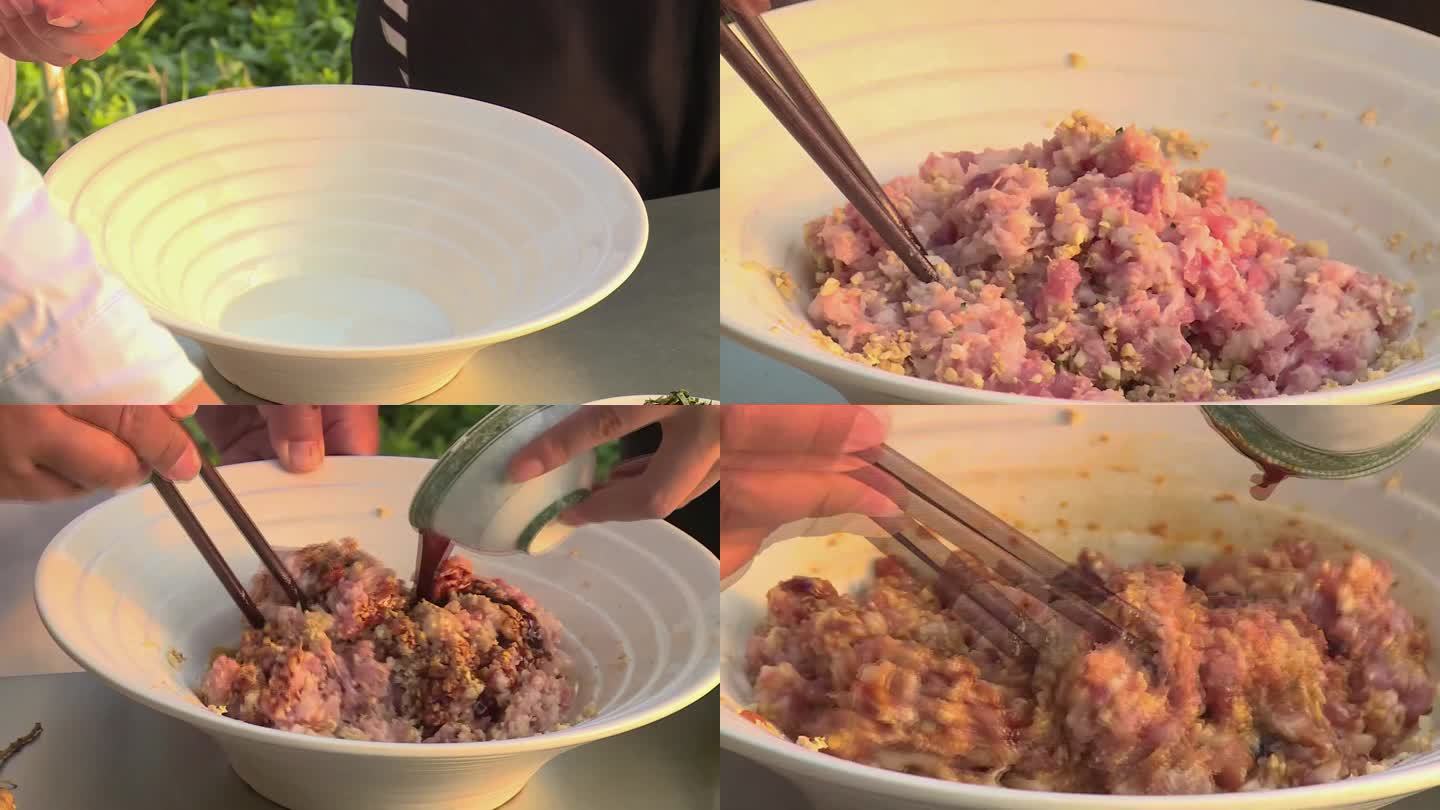 【镜头合集】人参肉馅猪肉馅料做饭做菜2