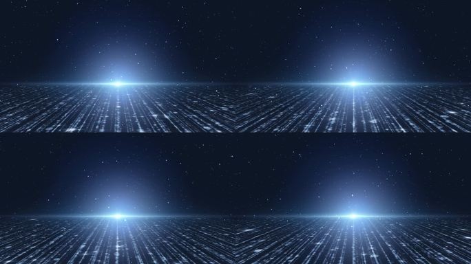 蓝色粒子星空4k动态唯美科技背景
