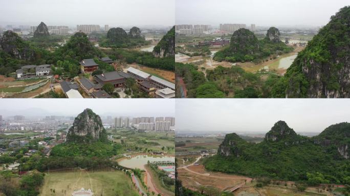 航拍广西贵港南山风景名胜区