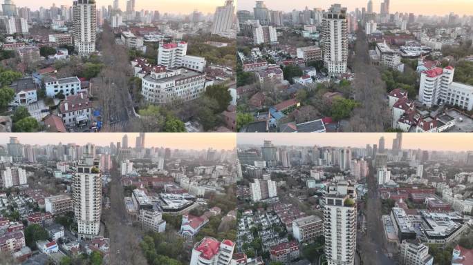 5K原素材-上海徐汇区城市景观，衡山路