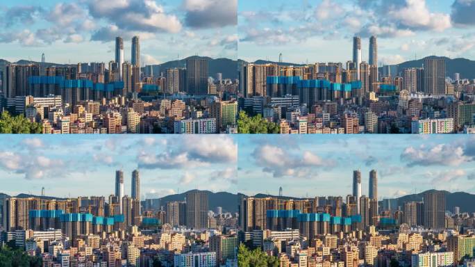 建造中的深圳星河双子塔延时4K