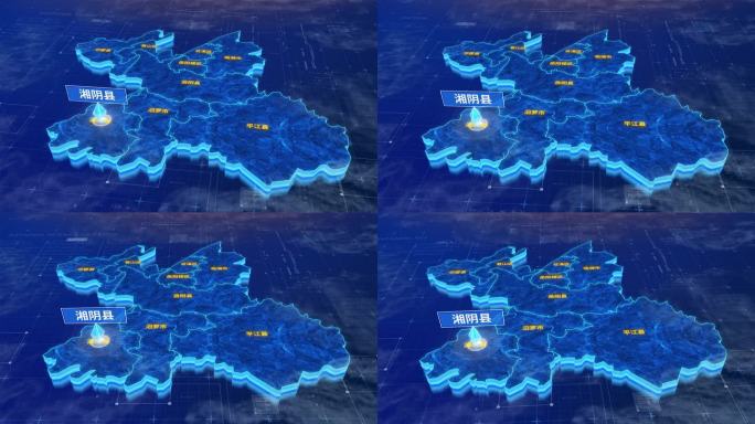 岳阳市湘阴县蓝色三维科技区位地图