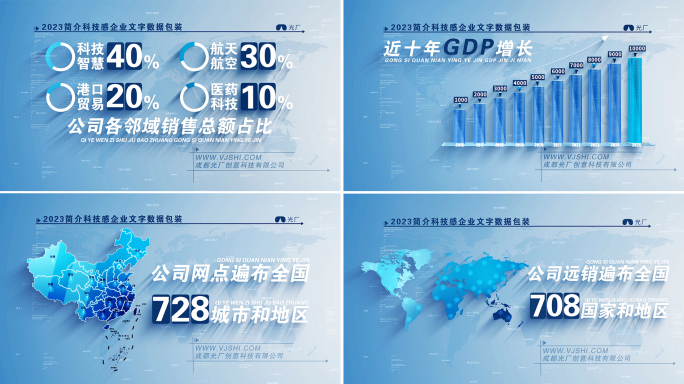 干净科技感企业文字数据包装