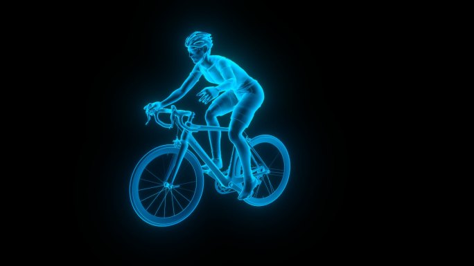 蓝色全息科技自行车【带通道】