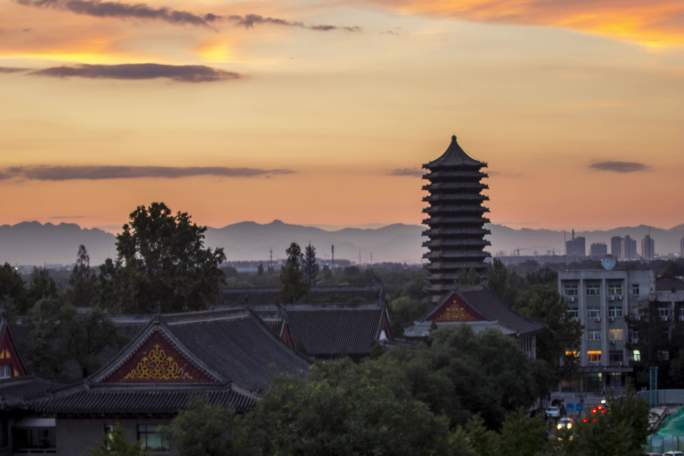 6k 北京大学唯美晚霞，俯瞰博雅塔校园