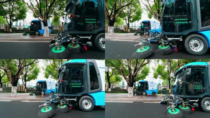 4k机械全自动清洁车在扫大街