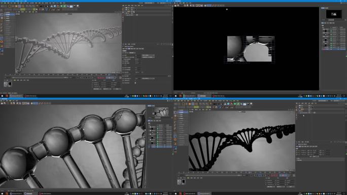 C4D FBX DNA链条模型