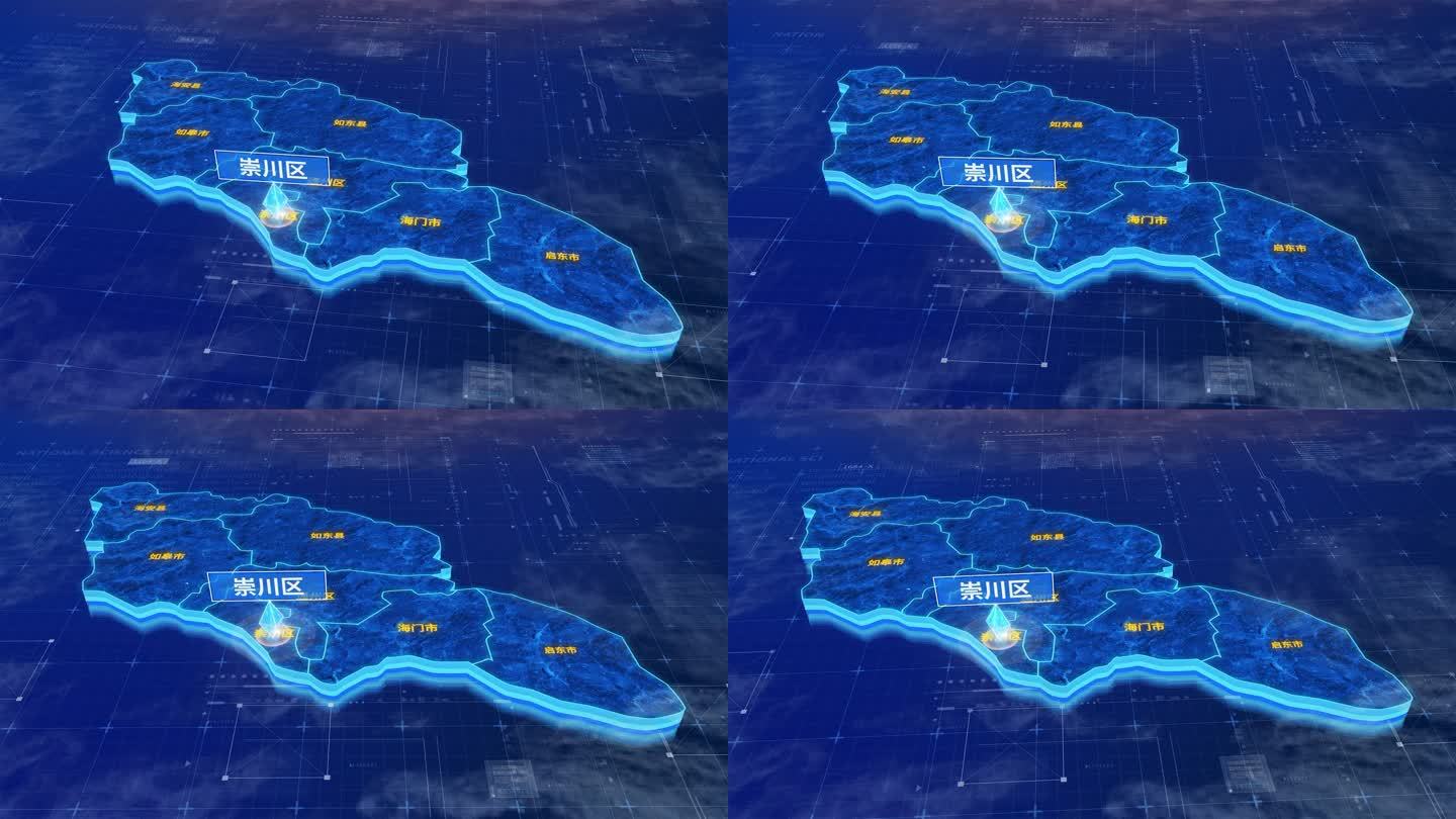 南通市崇川区蓝色三维科技区位地图