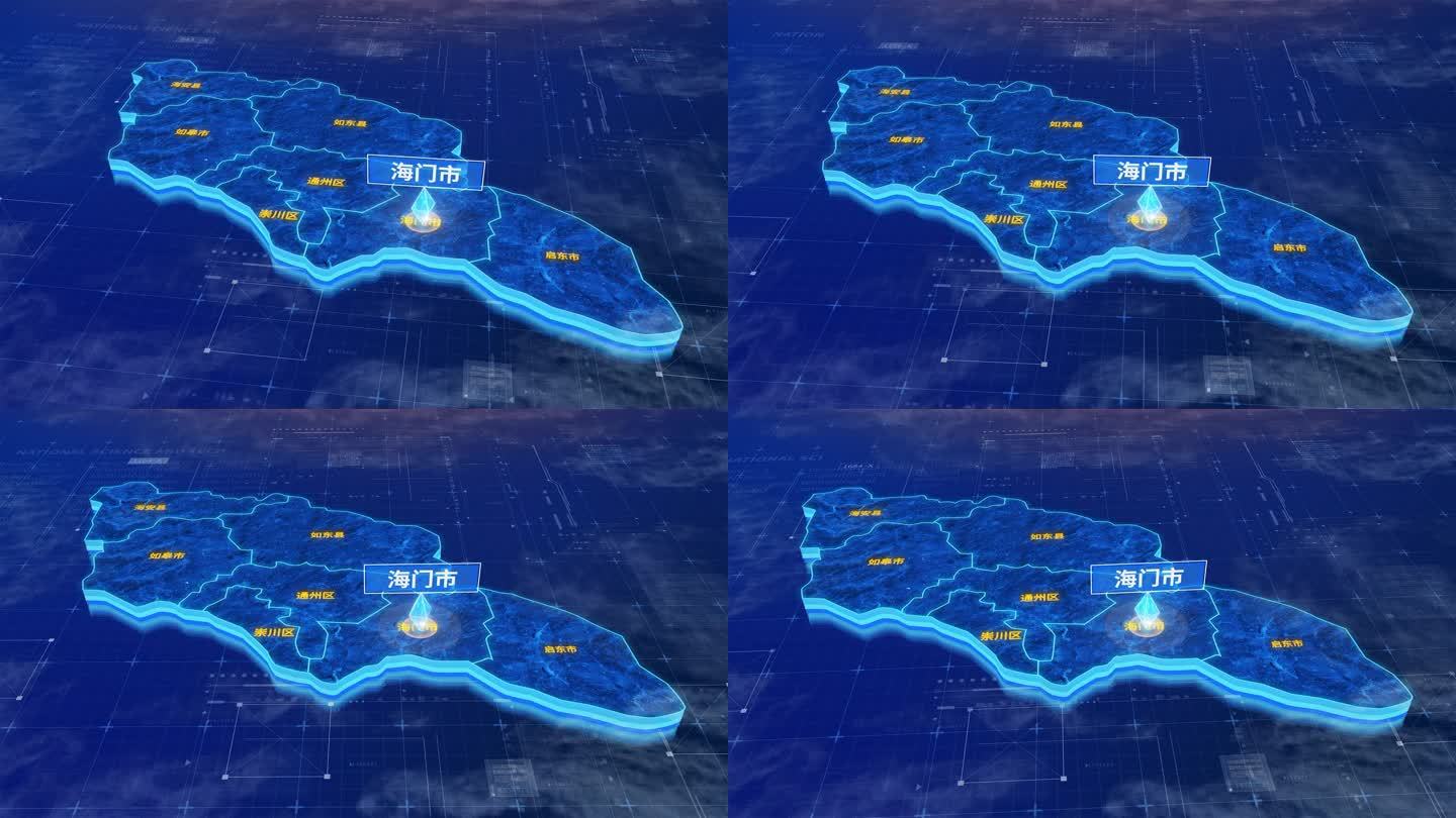 南通市海门市蓝色三维科技区位地图