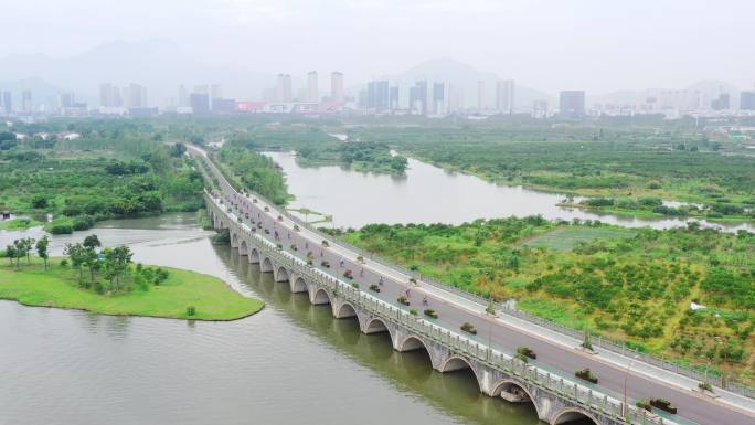 4k航拍温州三垟湿地