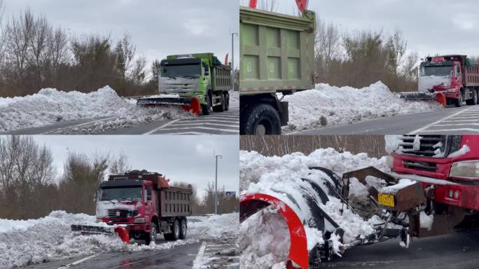 高速暴雪过后清理积雪除雪