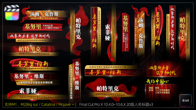 FCPX党政人名字幕电视栏目新闻播报标题