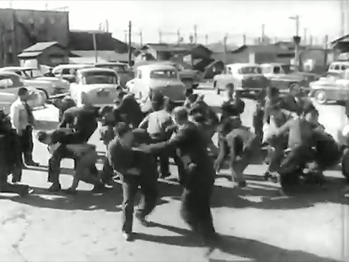 1953年战后日本 出租车防抢劫演练