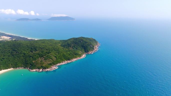 航拍大海岛屿 海边自然风景