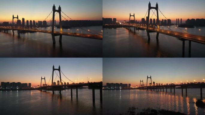 大桥清晨 三叉戟 湘江河