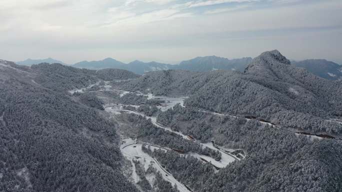 临安太子尖浙西天池雪景航拍