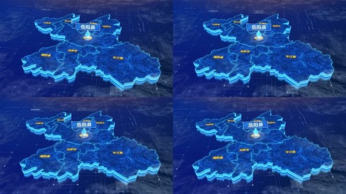 岳阳市岳阳县蓝色三维科技区位地图