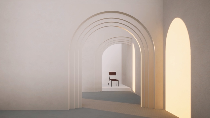 简约建筑空间光线变化椅子光影变换