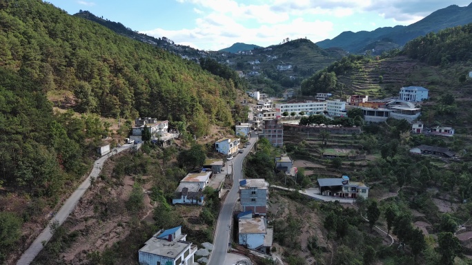 茅台镇赤水河美酒河航拍酒厂片区山区峡谷