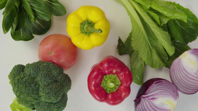 新鲜的蔬菜4K实拍素材