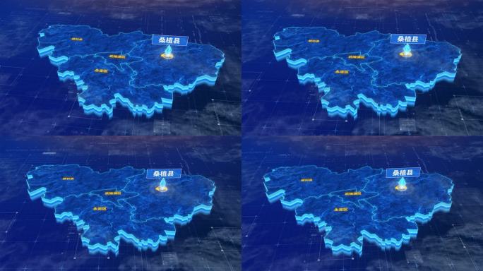 张家界市桑植县蓝色三维科技区位地图