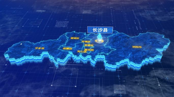 长沙市长沙县蓝色三维科技区位地图