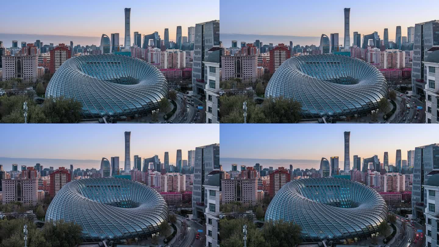 北京凤凰中心与国贸中国尊日落日转夜延时