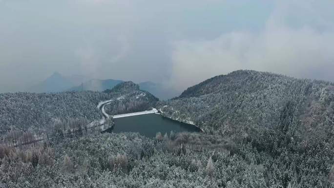 金华北山云海雪景航拍