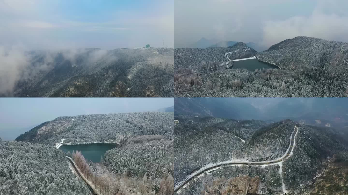 金华北山云海雪景航拍