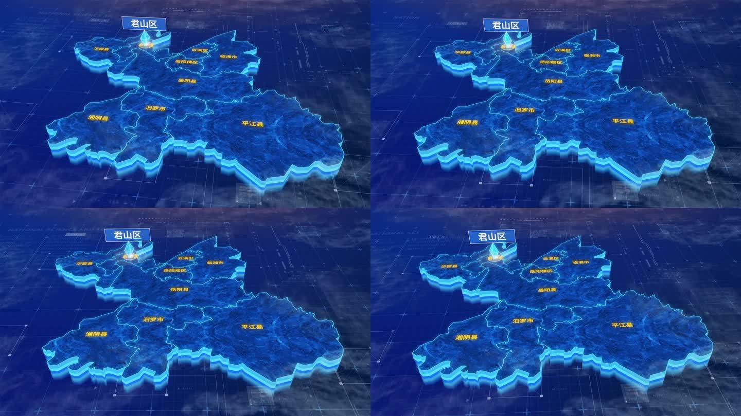 岳阳市君山区蓝色三维科技区位地图