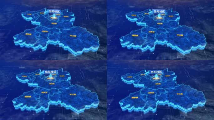 岳阳市岳阳楼区蓝色三维科技区位地图
