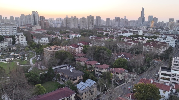 5K原素材-徐汇区城市全景，康平路社区