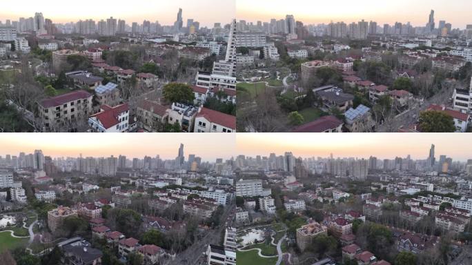 5K原素材-徐汇区城市全景，康平路社区
