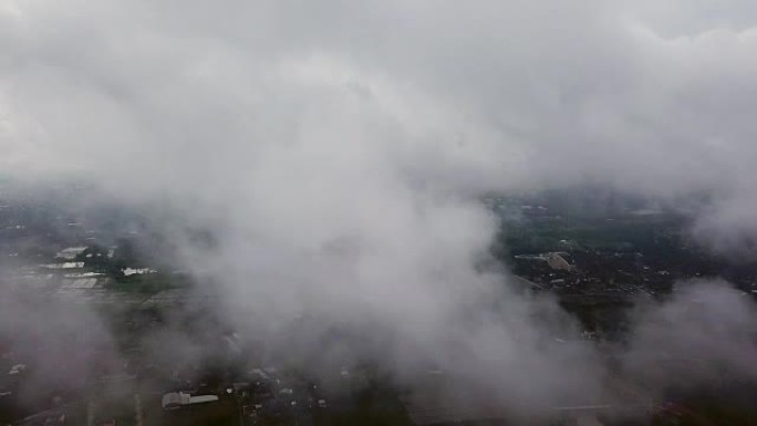 天空上的航拍视频，以云彩为背景