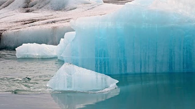Jokulsarlon泻湖中的SLO MO冰山