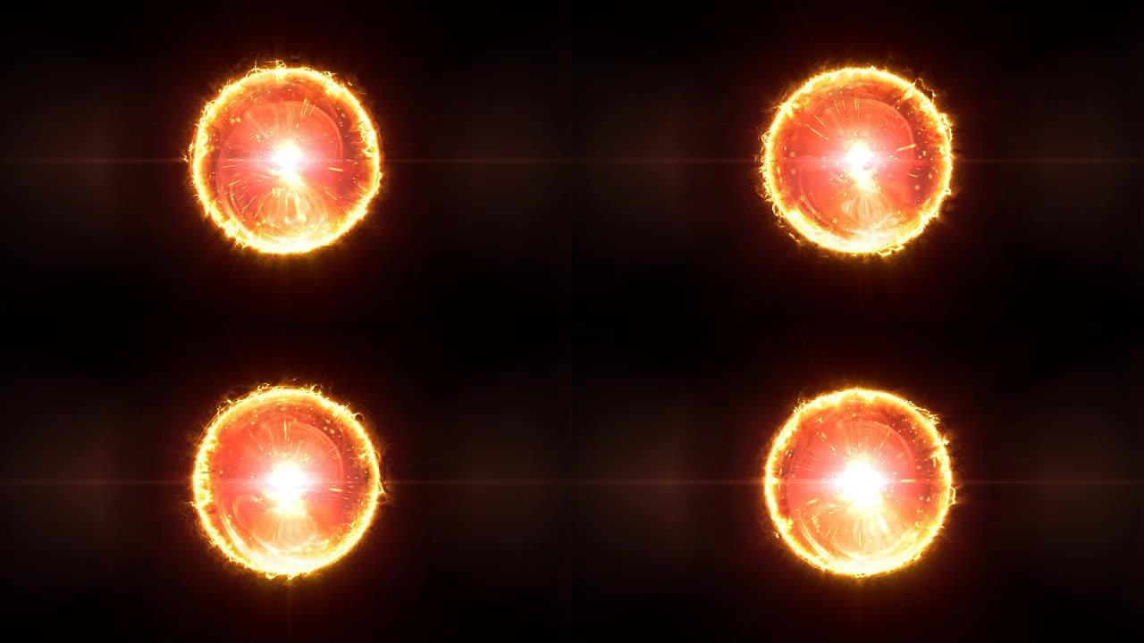 燃烧的抽象火球循环