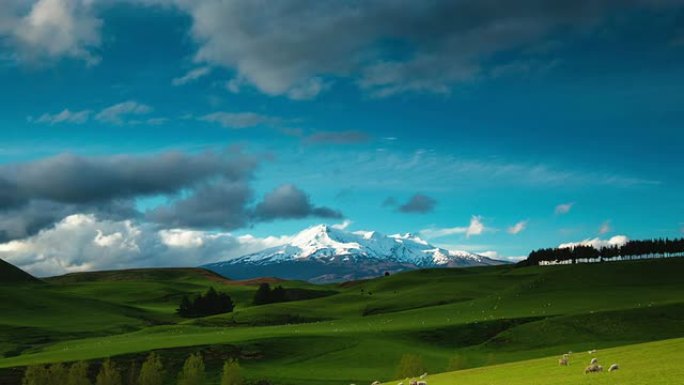 时间流逝：鲁阿佩胡火山，新西兰风景