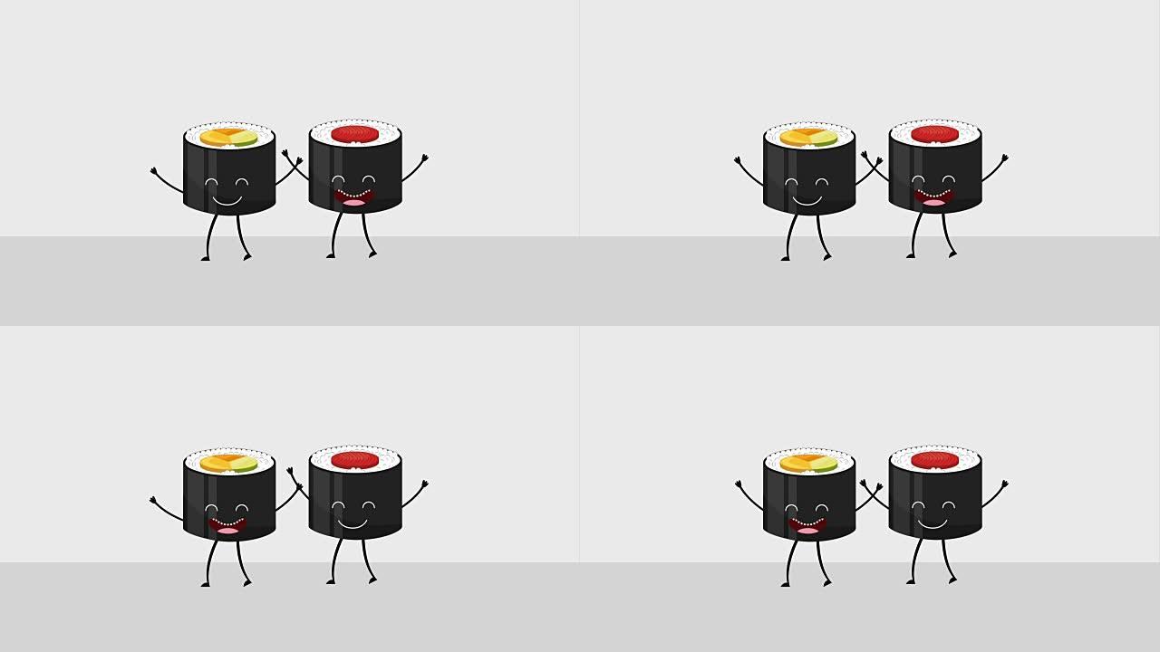 卡哇伊食品卡通MG动画特效素材好朋友餐饮