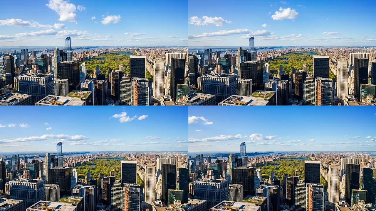 纽约市曼哈顿中央公园鸟瞰图