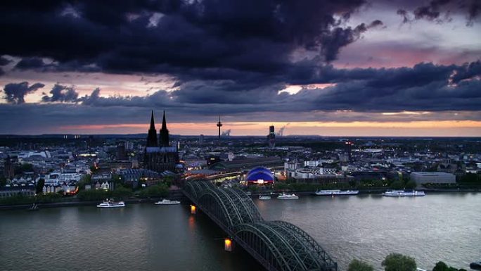 科隆天际线科隆大教堂德国地标夜景