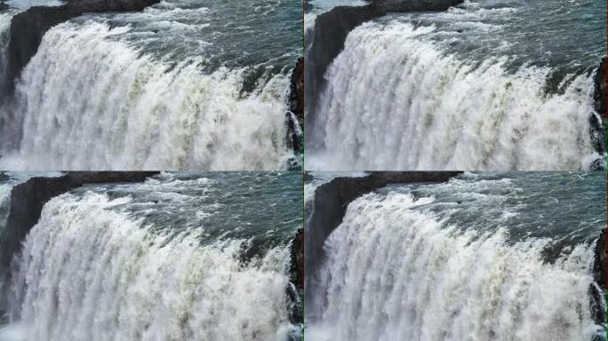 冰岛的巨型瀑布大瀑布自然奇观奔流而下