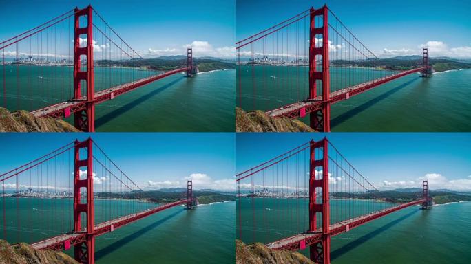 旧金山金门大桥-4k城市景观、景观和建立者
