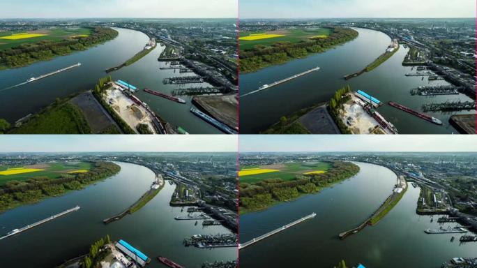 空中: 莱茵河和工业港口