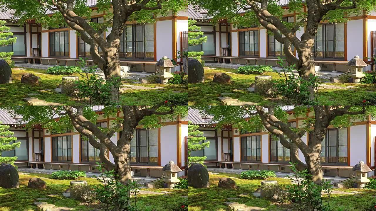 后院的DS传统日本花园