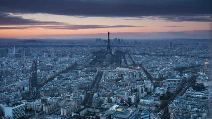 巴黎巴黎金融中心cbd城市航拍